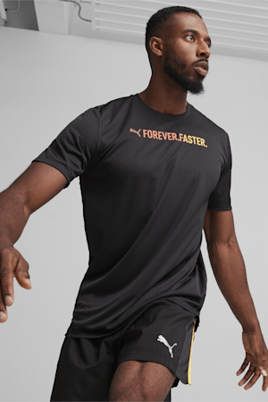 RUN "FAVORITE" Men's Graphic Tee, PUMA Black-Forever Faster, extralarge-GBR
